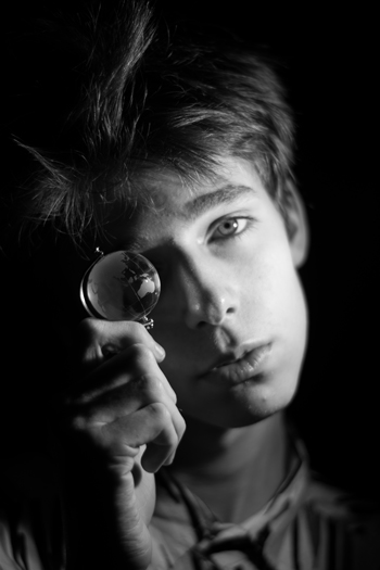 Retrato en estudio profesional con luces de estudio